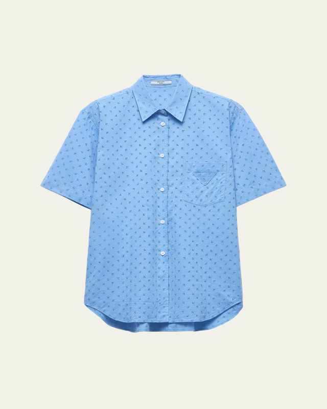 Floral Eyelet Button Down Shirt